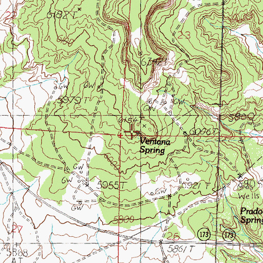 Topographic Map of Ventana Spring, NM