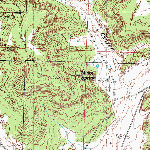 Topographic Map of Minix Spring, NM
