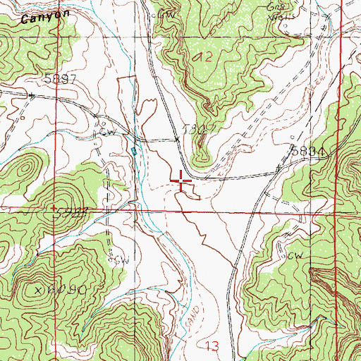 Topographic Map of La Manga Canyon, NM