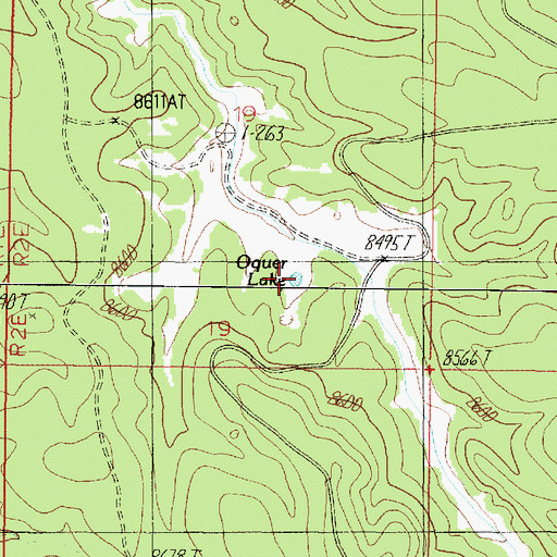 Topographic Map of Oquer Lake, AZ