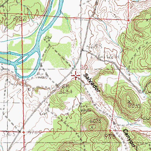 Topographic Map of Salvador Canyon, NM