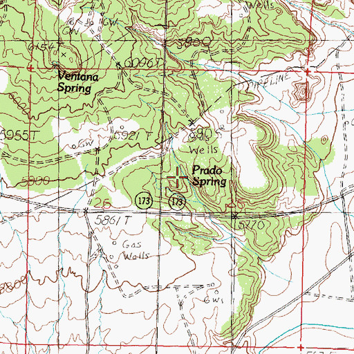 Topographic Map of Prado Spring, NM