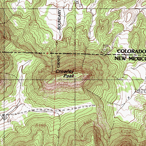 Topographic Map of Crowley Peak, NM