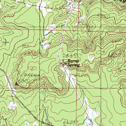 Topographic Map of Barrel Spriing, NM