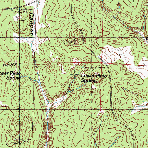 Topographic Map of Lower Pinto Spring, NM