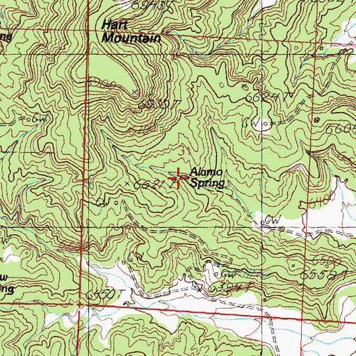 Topographic Map of Alamo Spring, NM