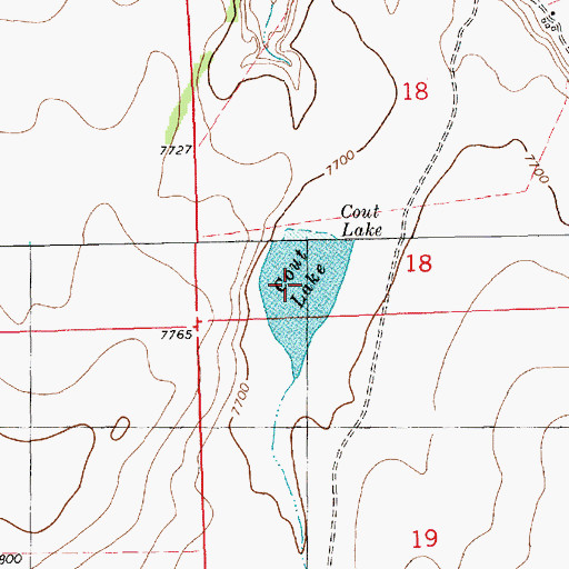 Topographic Map of Cout Lake, NM