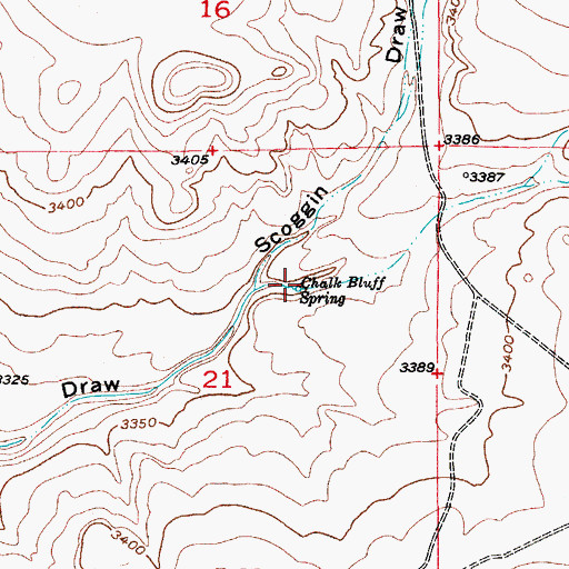 Topographic Map of Chalk Bluff Spring, NM