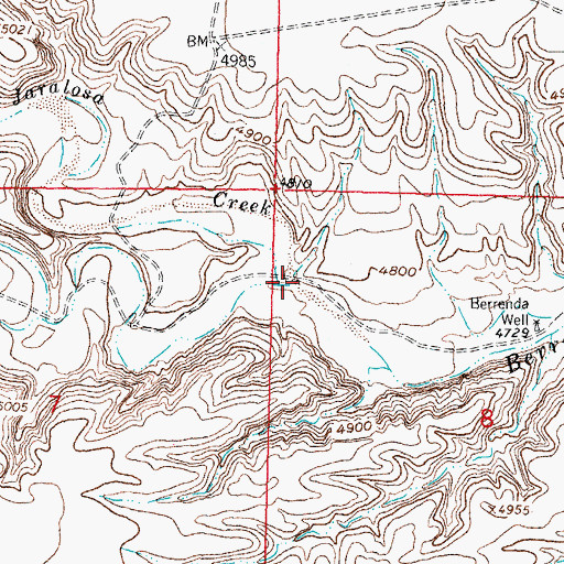 Topographic Map of Jaralosa Creek, NM