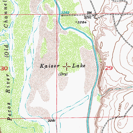 Topographic Map of Kaiser Lake, NM