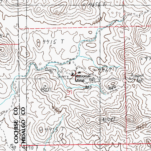 Topographic Map of National Mine, NM