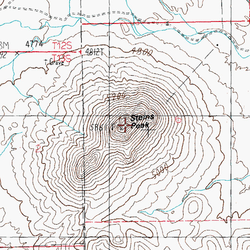 Topographic Map of Steins Peak, NM
