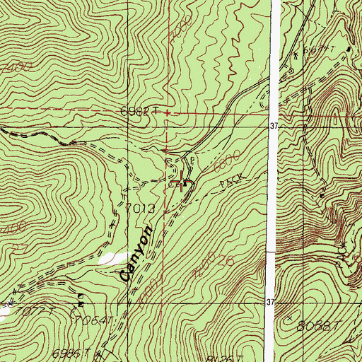 Topographic Map of Water Canyon Campground, NM