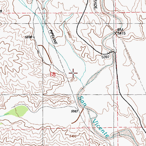 Topographic Map of Pipe Line Draw, NM