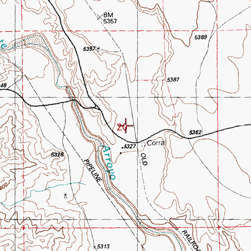 Topographic Map of San Vincente (historical), NM