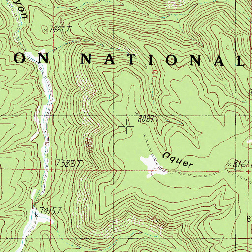 Topographic Map of Oquer Point, AZ