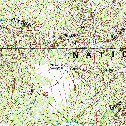 Topographic Map of Arrastre Windmill, NM