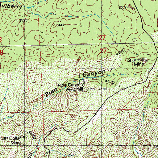 Topographic Map of Pine Canyon Windmill, NM