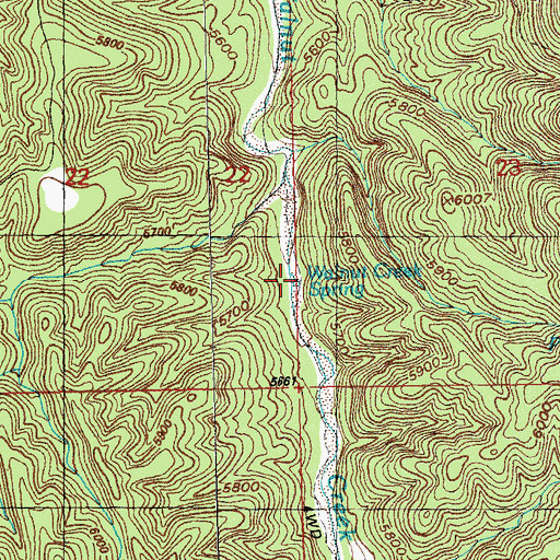 Topographic Map of Walnut Creek Spring, NM