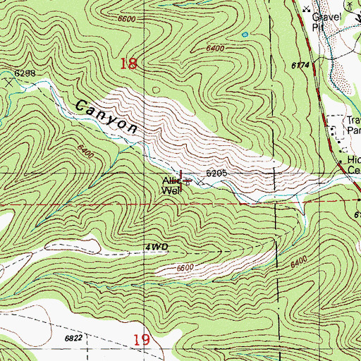 Topographic Map of Allie Well, NM