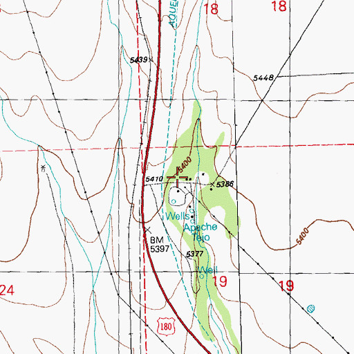Topographic Map of Apache Tejo, NM