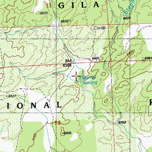 Topographic Map of Barrel Spring, NM