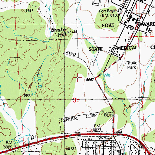 Topographic Map of Fort Bayard Medical Center, NM