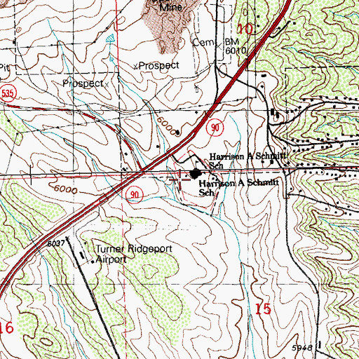 Topographic Map of Harrison A Schmitt School, NM