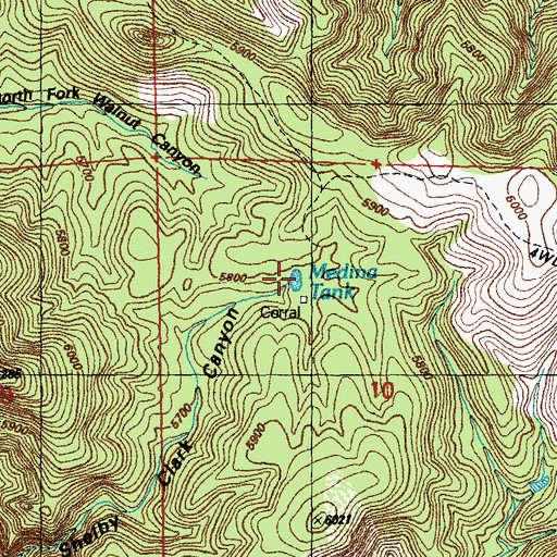 Topographic Map of Medina Tank, NM