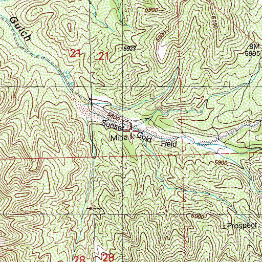 Topographic Map of Sunset Gold Field, NM