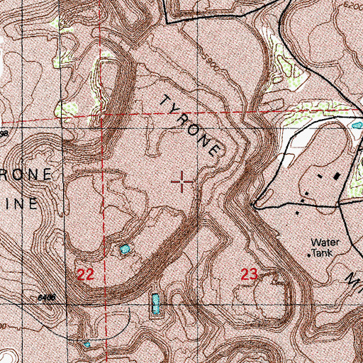 Topographic Map of Tyrone Mine, NM