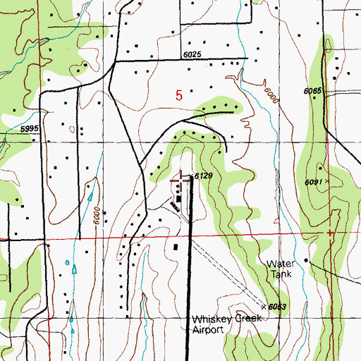 Topographic Map of Whiskey Creek Airport, NM