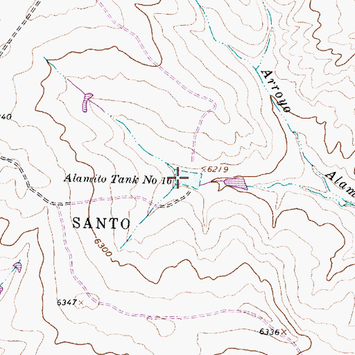 Topographic Map of Alamito Tank Number Sixteen, NM