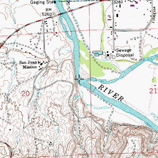 Topographic Map of Animas River, NM