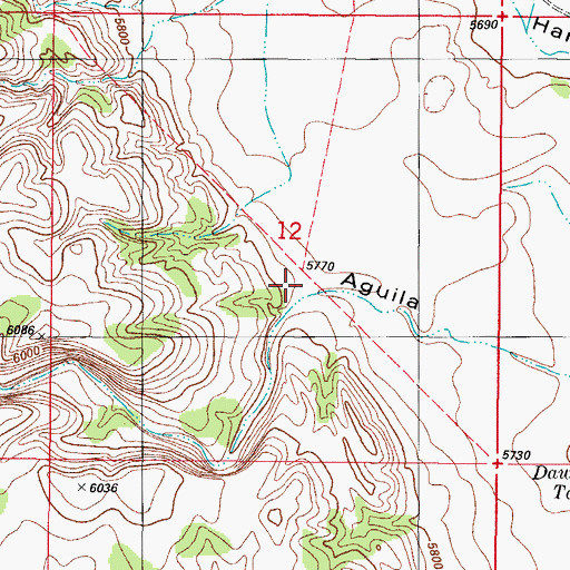 Topographic Map of Aguila Canyon, NM