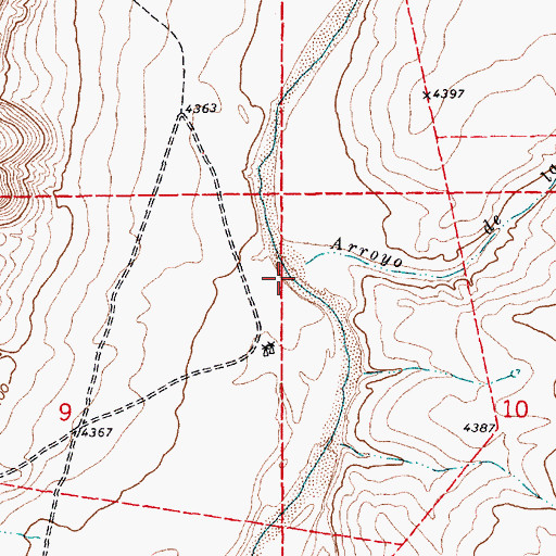 Topographic Map of Arroyo de la Cejita, NM