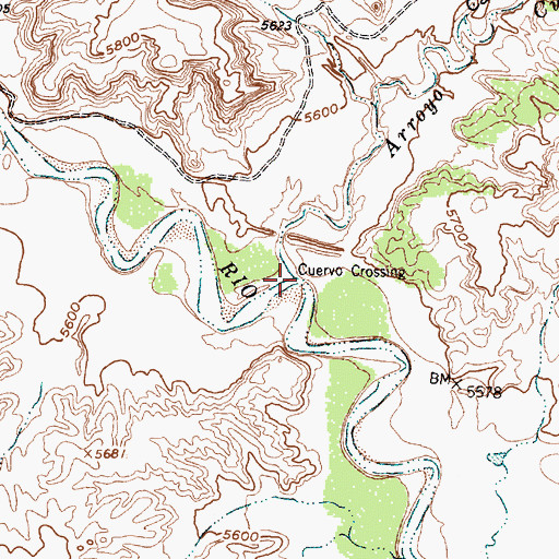 Topographic Map of Arroyo Cuervo, NM