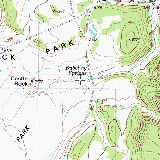 Topographic Map of Bubbling Springs, NM