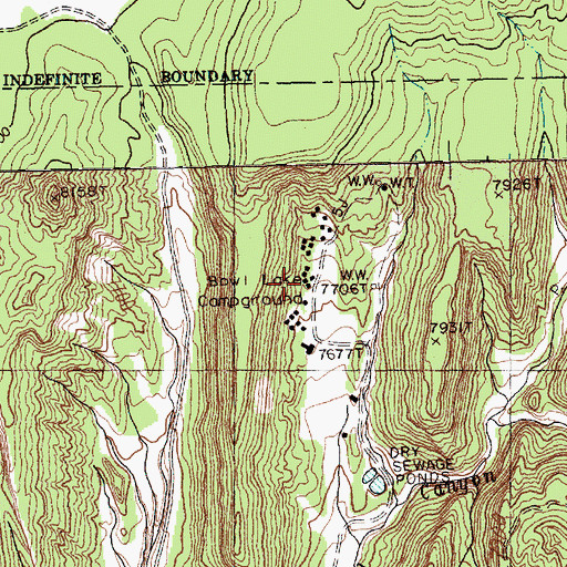 Topographic Map of Bowl Lake Campground, NM