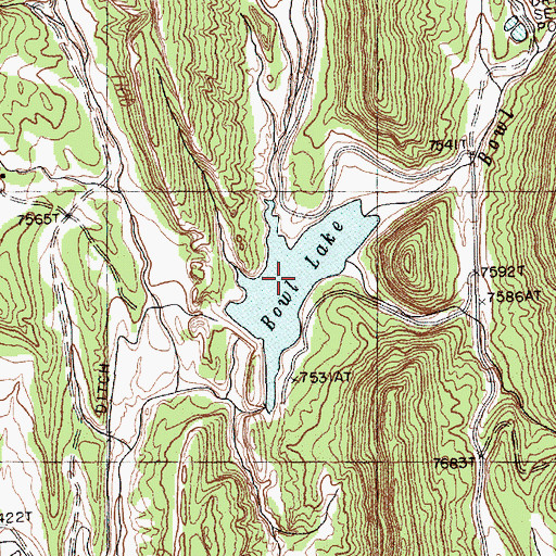 Topographic Map of Bowl Lake, NM