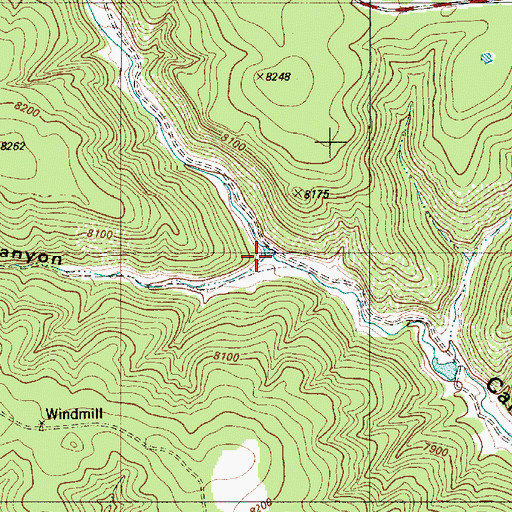 Topographic Map of Frankies Canyon, NM