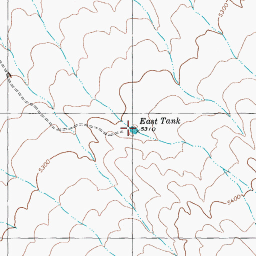 Topographic Map of East Tank, NM