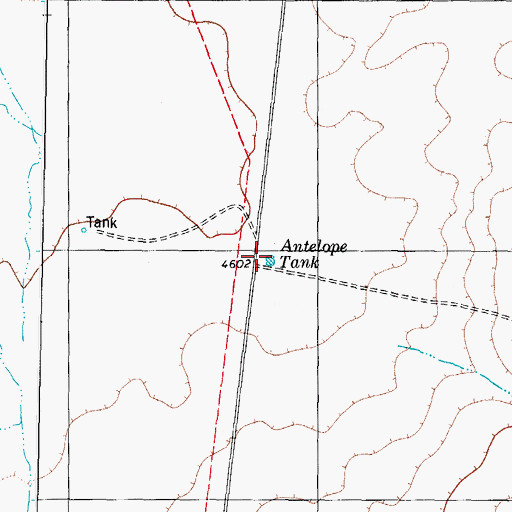 Topographic Map of Antelope Tank, NM
