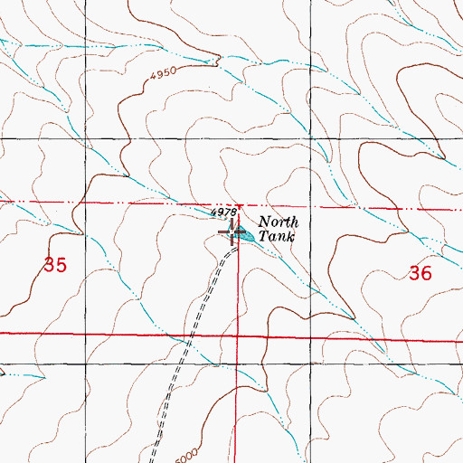 Topographic Map of North Tank, NM