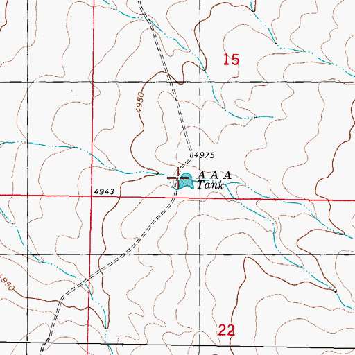 Topographic Map of AAA Tank, NM