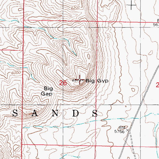 Topographic Map of Big Gyp, NM