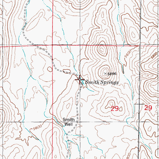 Topographic Map of Smith Springs, NM