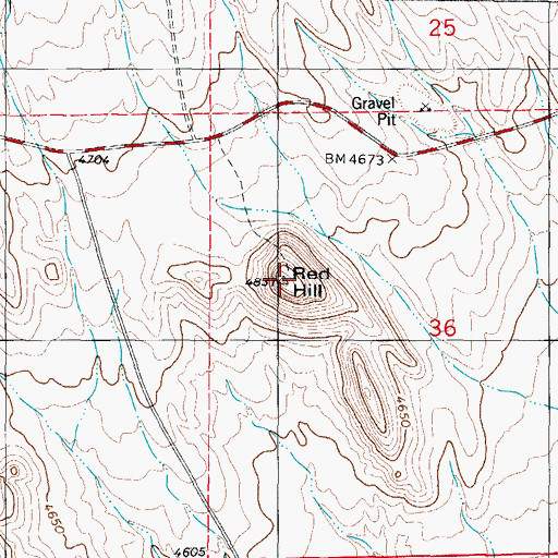 Topographic Map of Red Hill, NM