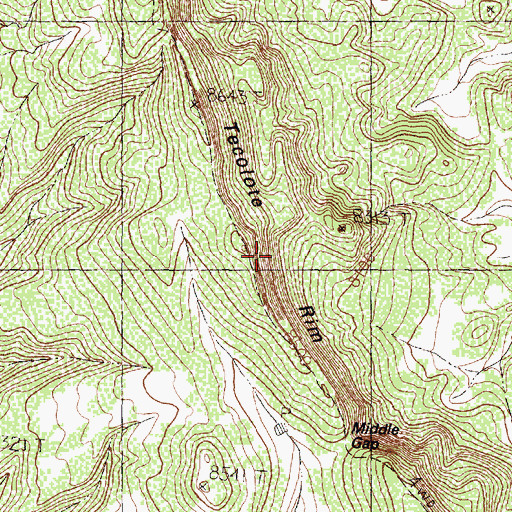 Topographic Map of Tecolote Rim, NM