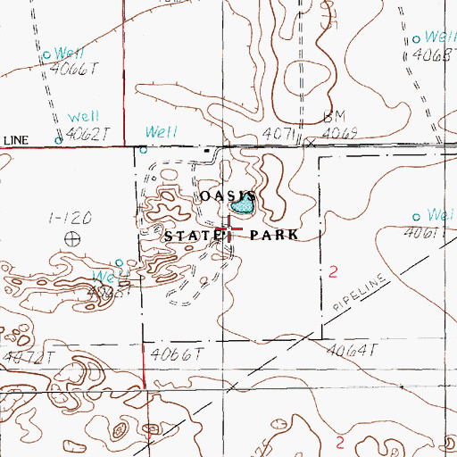 Topographic Map of Oasis State Park, NM